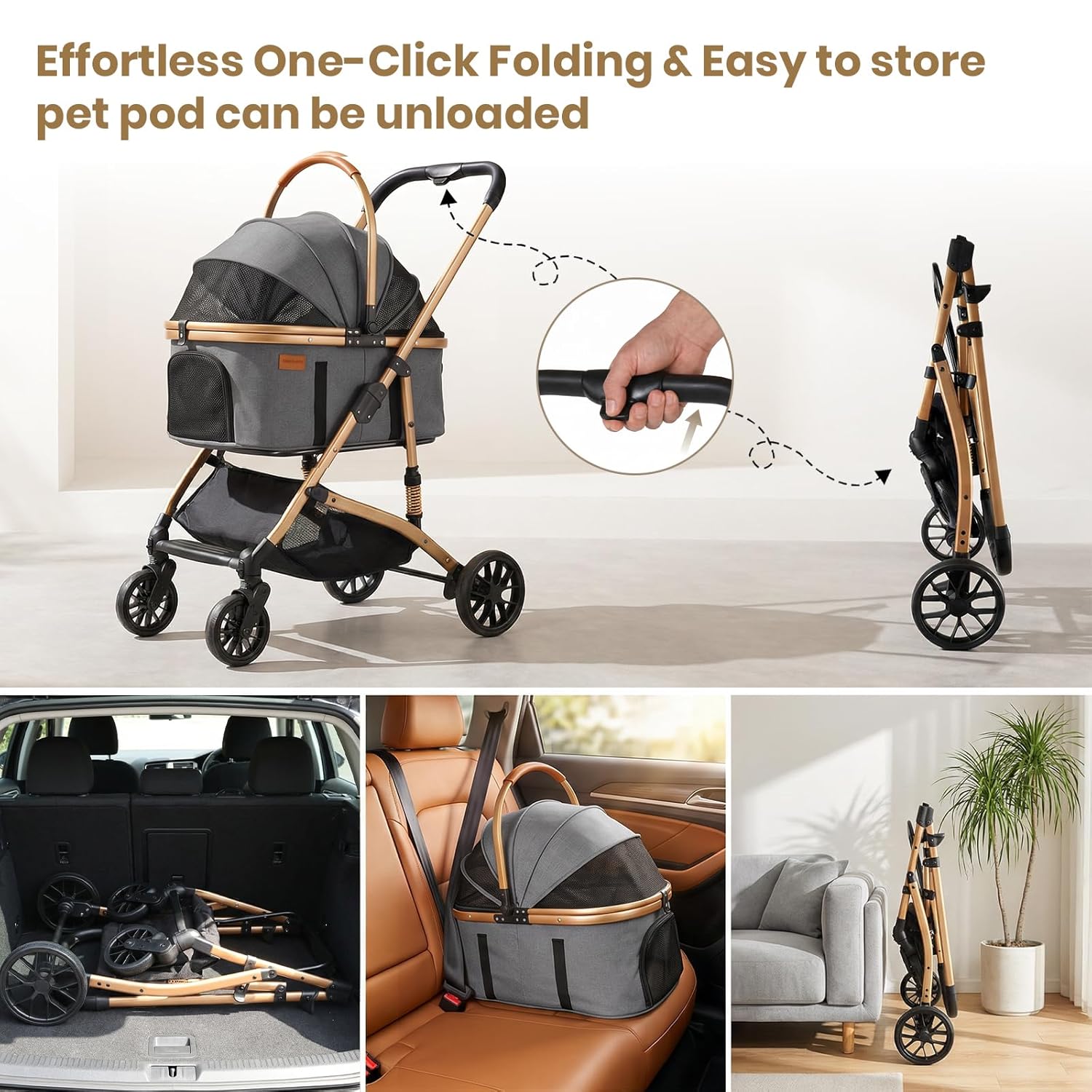 Smooth-Ride Pet Stroller Combo