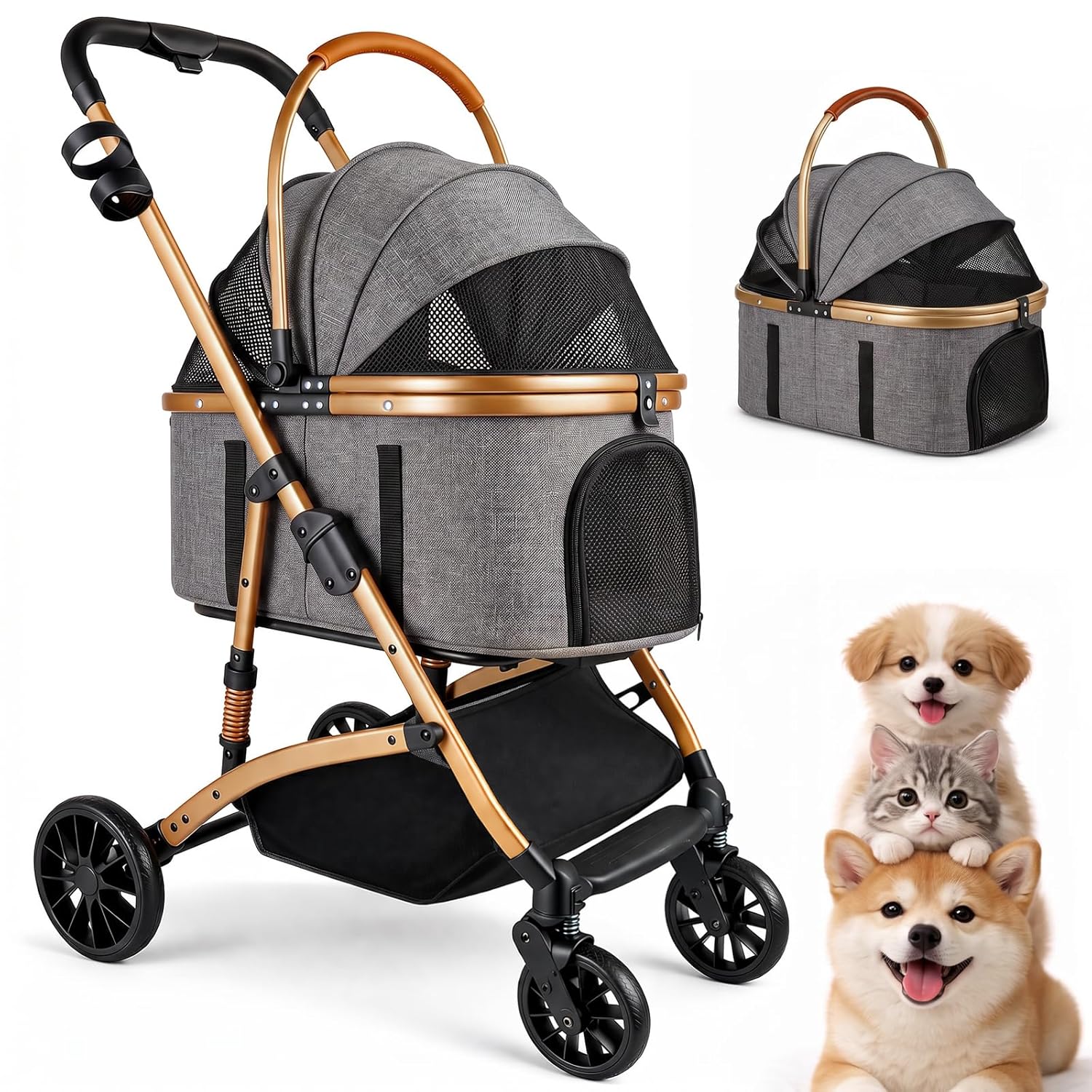 Smooth-Ride Pet Stroller Combo